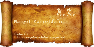 Mangol Koriolán névjegykártya